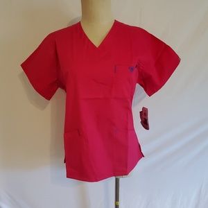 Med Couture Scrub top 8403 Crimson/blue gem
